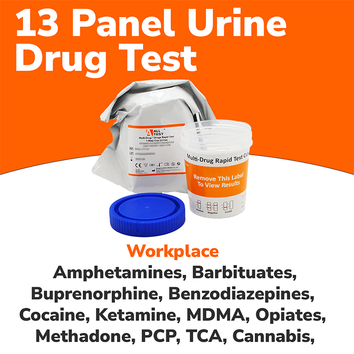 ALLTEST 13 Panel Workplace Urine Drug Test Kit With Adulteration And Temp Strip DOA-1137-A1 Drug Test Cup