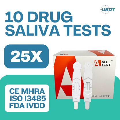 25 pack 10 panel oral drug testing screening kits uk