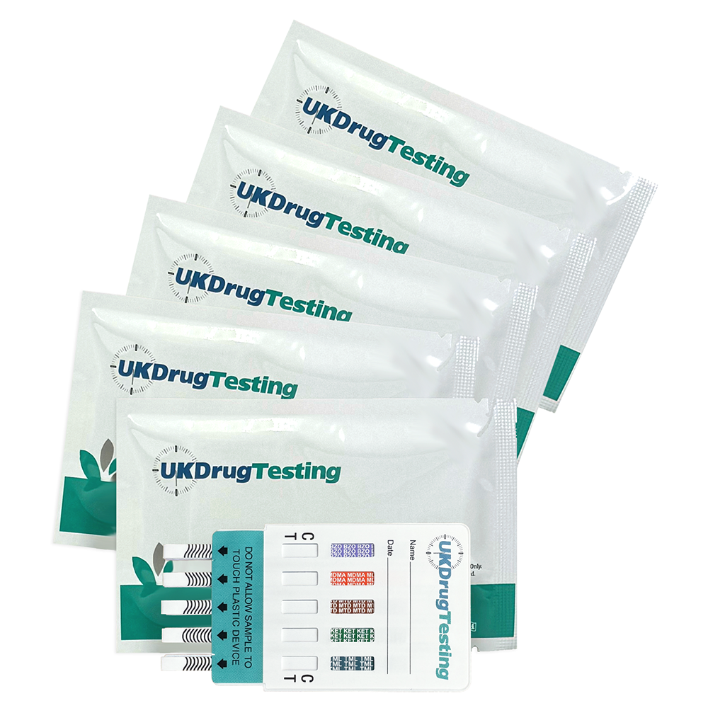 Pack of 5 UKDrugTesting 10 Panel Urine Drug Testing Kit For Workplace Drug Screening