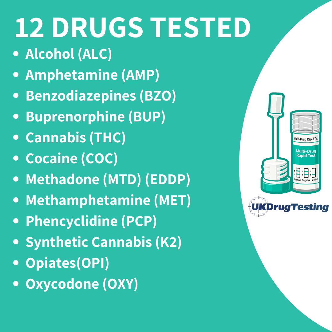 UKDrugTesting 12 Panel Saliva Drug and Alcohol Test Kit DSD-8127/Industry (ALC) 