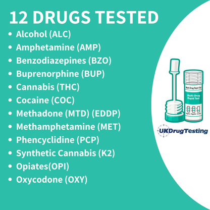 UKDrugTesting 12 Panel Saliva Drug and Alcohol Test Kit DSD-8127/Industry (ALC) 