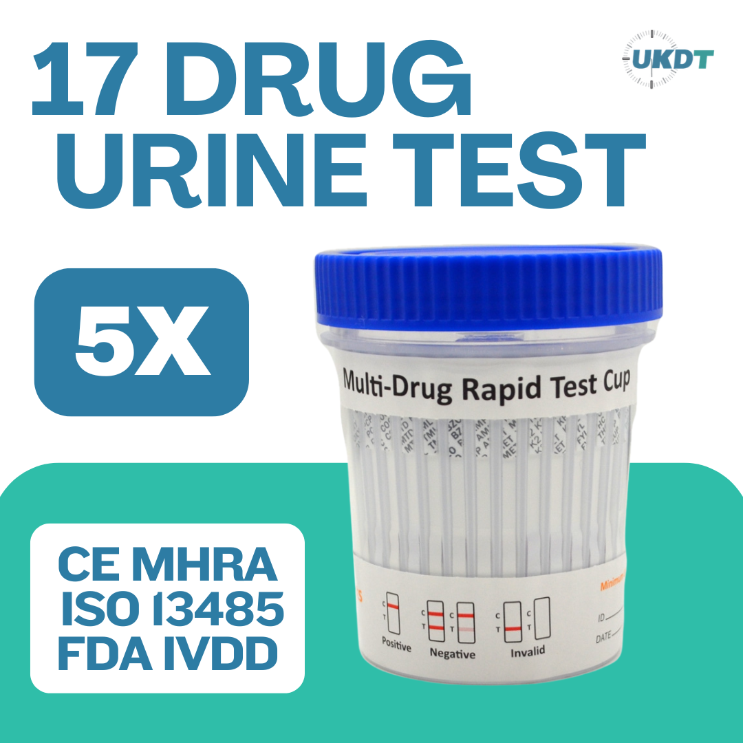 17 panel drug test cup for urine pack of 5 uk