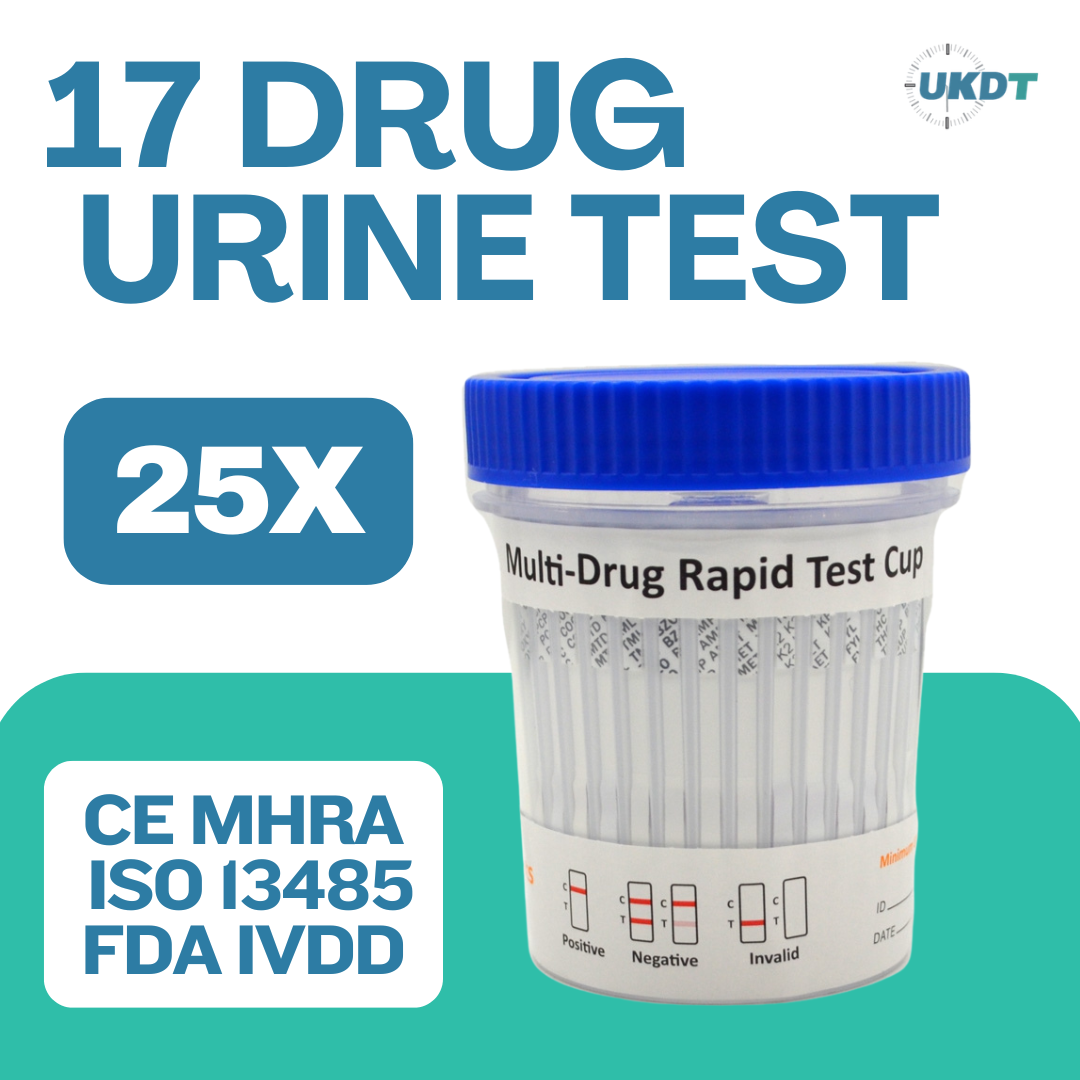 17 drug screening test kits UK pack of 25