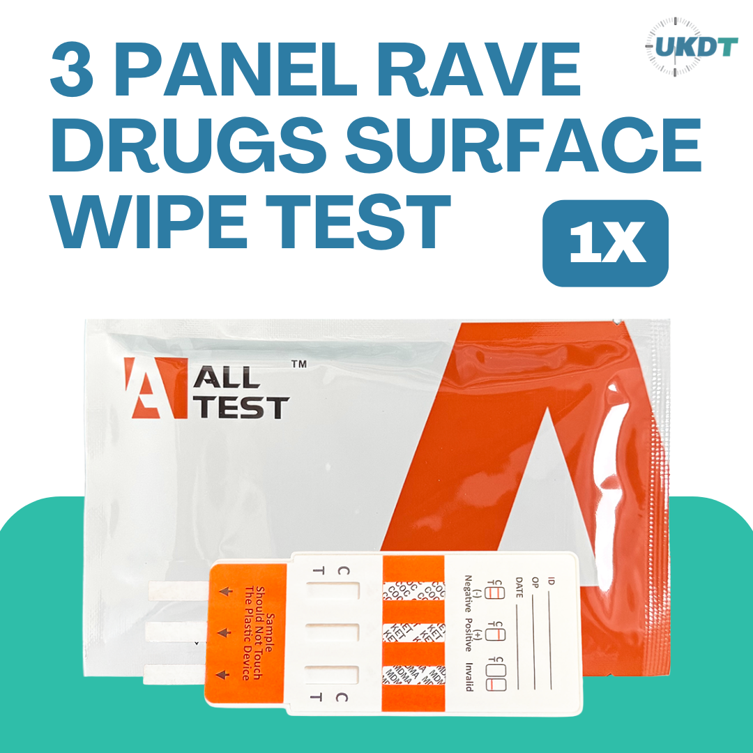 1 x alltest 3 panel rave drug test kits for surface & powder