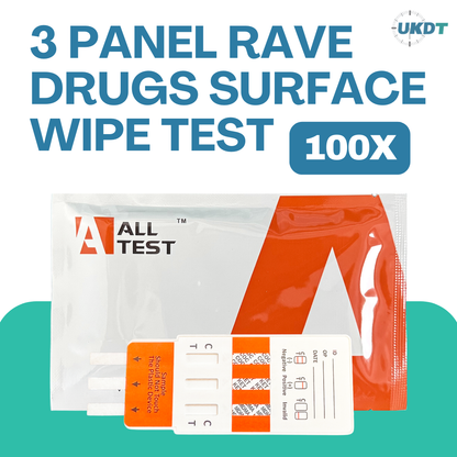 100 x alltest 3 panel rave drug test kits for surface & powder