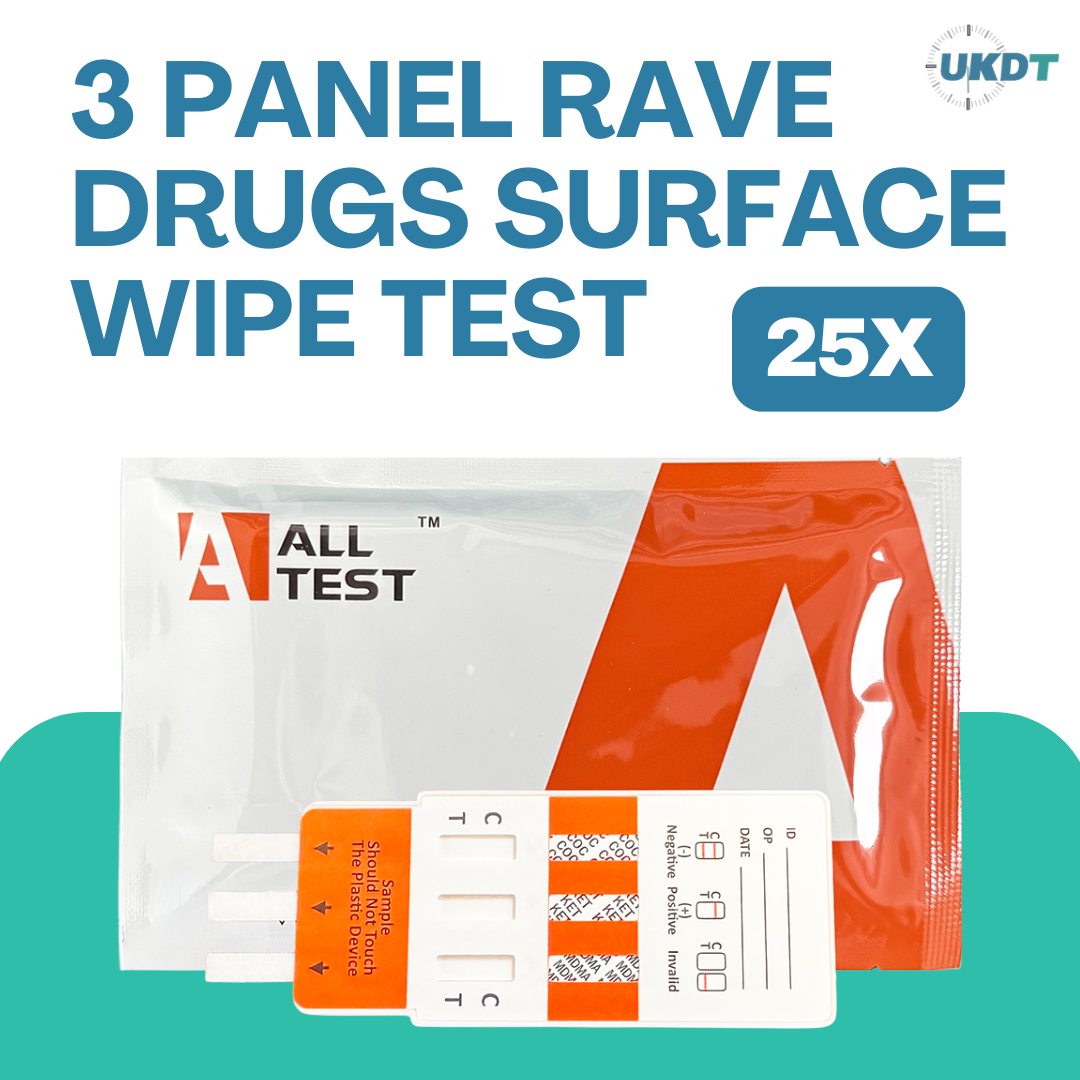 25 x alltest 3 panel rave drug test kits for surface & powder