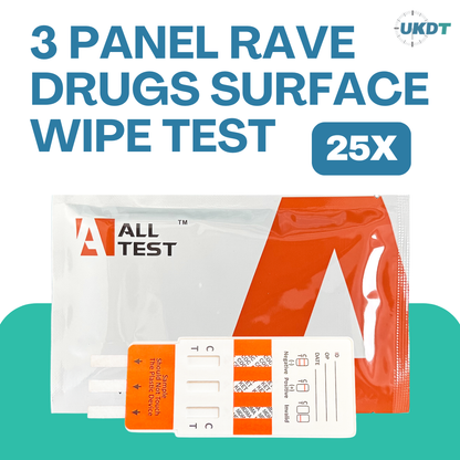 25 x alltest 3 panel rave drug test kits for surface & powder