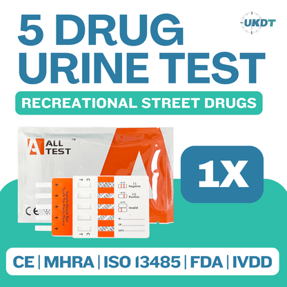 alltest 5 panel urine drug test kit panel for common recreational drugs x1 