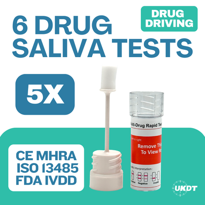 drug driving saliva drug testing kits 6 drugs tested pack of 5