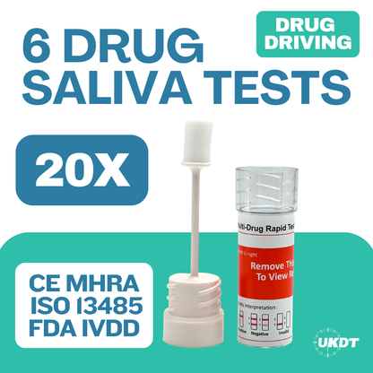 drug driving saliva drug testing kits 6 drugs tested pack of 20