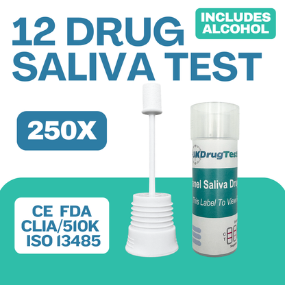 12 panel drug and alcohol saliva test kit pack of 250
