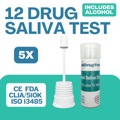 12 panel drug and alcohol saliva test kits pack of 5
