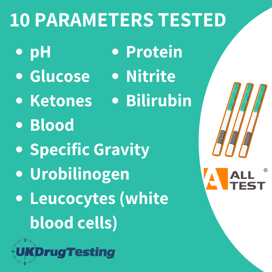 ALLTEST 10 Parameter URS Urine Cystitis Test Strips Pack Of 100 Test S ...
