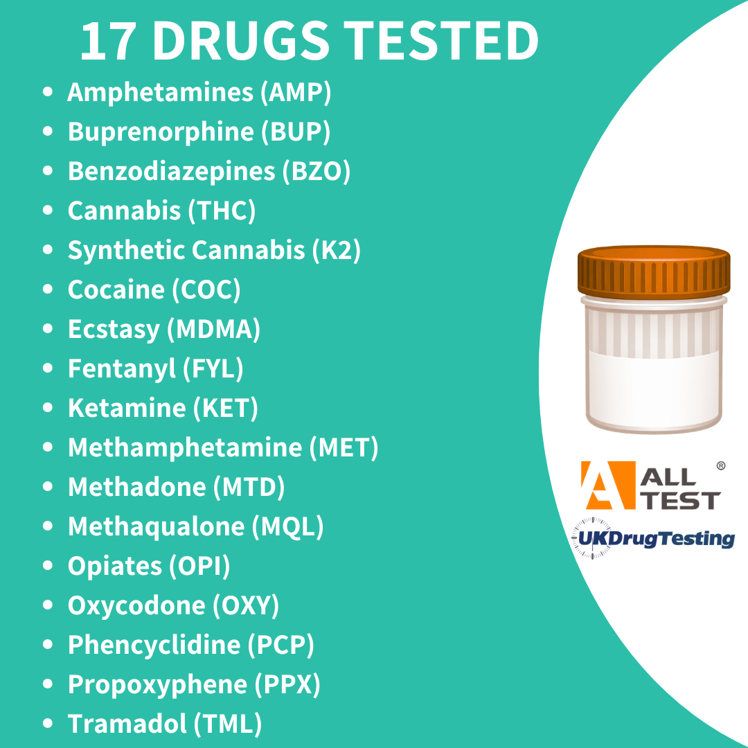 ALLTEST 17 Panel Drug Test Cup With Adulteration And Temp Strip Urine Drug List