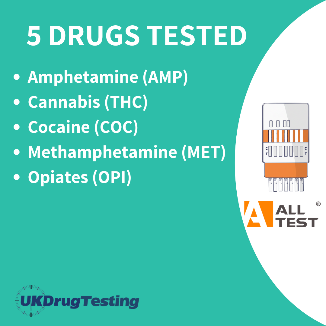 ALLTEST 5 Panel Urine Drug Test Kit Combination 1 Standard Drug Test
Drug List