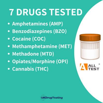 ALLTEST 7 Panel Recruitment Urine Drug Test Cup Urine Drug List