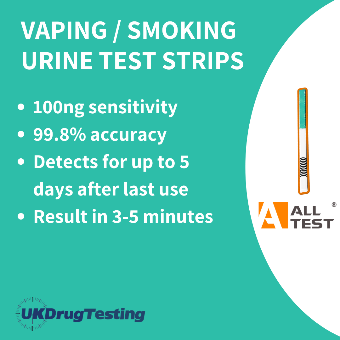 Smoking / Vaping Cotinine Urine Drug Test Strips Info Card 