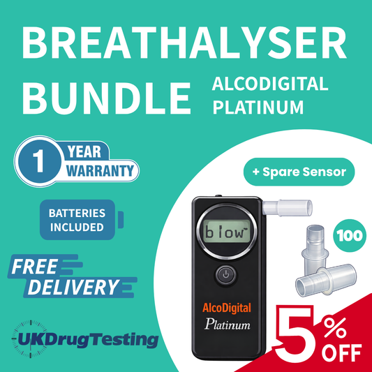 AlcoDigital Breathalyser Bundle with discount for alcohol testing