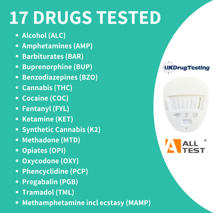 17 panel drug test kit - most comprehensive saliva test in uk - list of 17 drugs this tests for in saliva