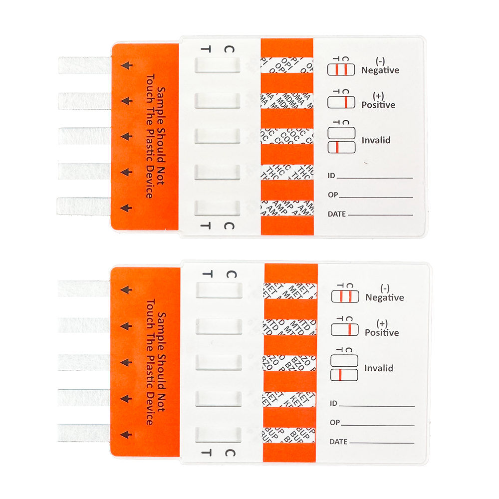 Double sided 10 panel drug testing kit includes cocaine, ketamine, mdma and opiates