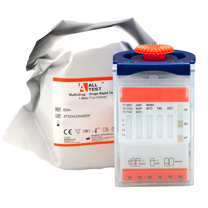 ALLTEST 10 panel workplace urine drug test kit split key cup