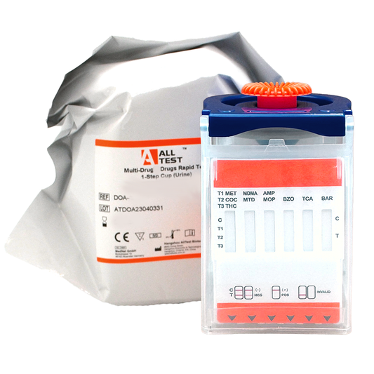 ALLTEST 10 Panel E-Z UK Standard Industry Drug Test Kit Urine DOA-1107-B1-TCA/BAR B1 Split Key Drug Test Cup
