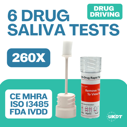 drug driving saliva drug testing kits 6 drugs tested pack of 260