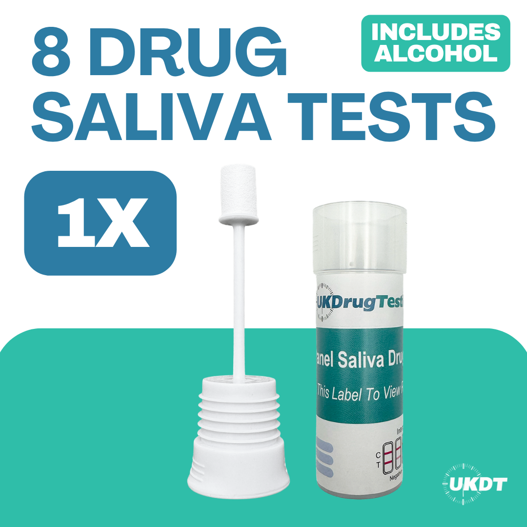 UKDT 8 Drug Saliva Tests kit including alcohol