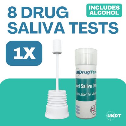UKDT 8 Drug Saliva Tests kit including alcohol