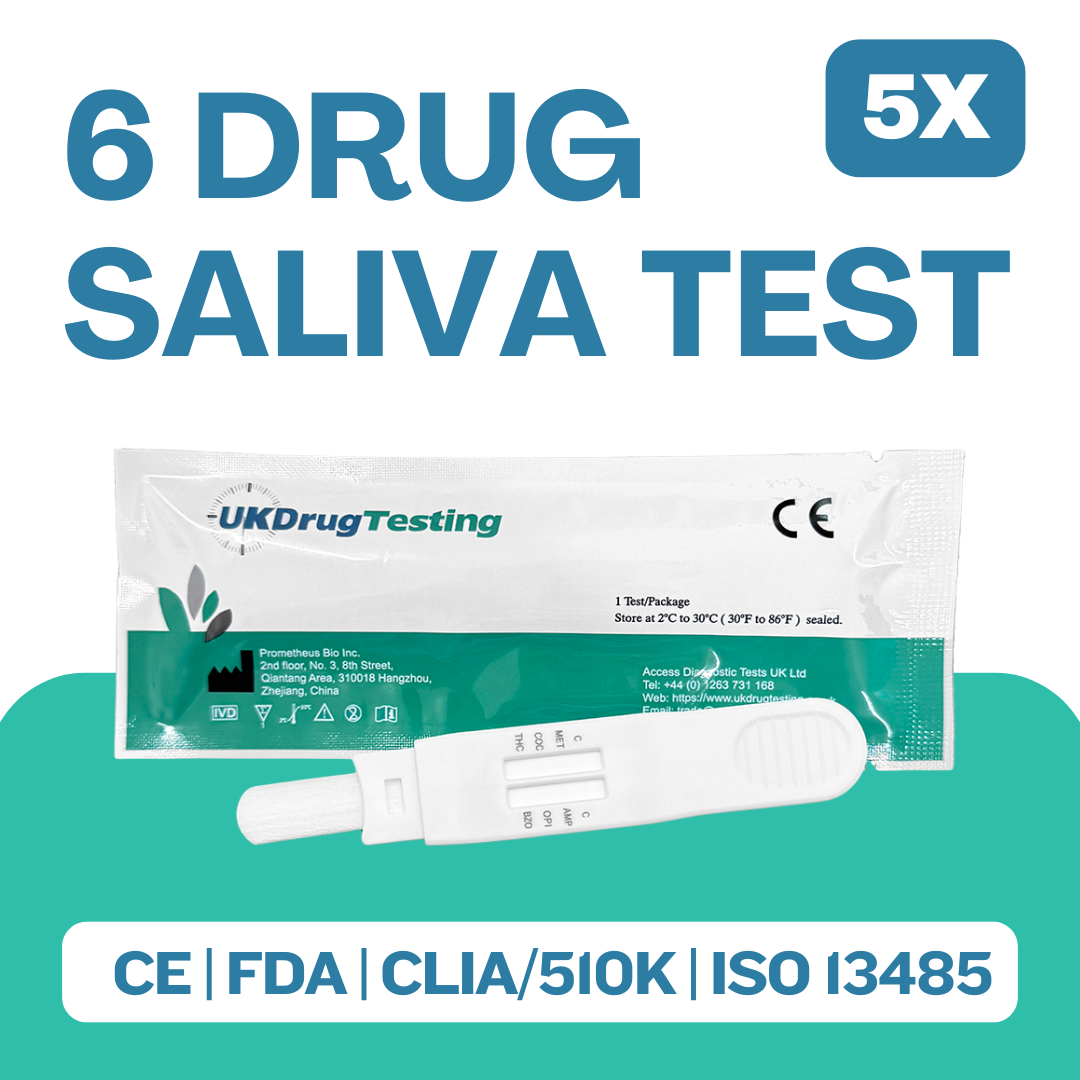 6 panel saliva drug test kits pack of 5