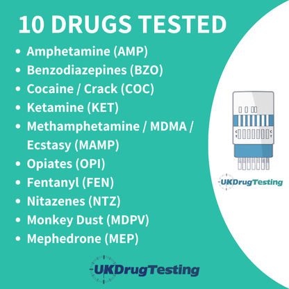10 panel surface wipe or powder drug testing kits drug list
