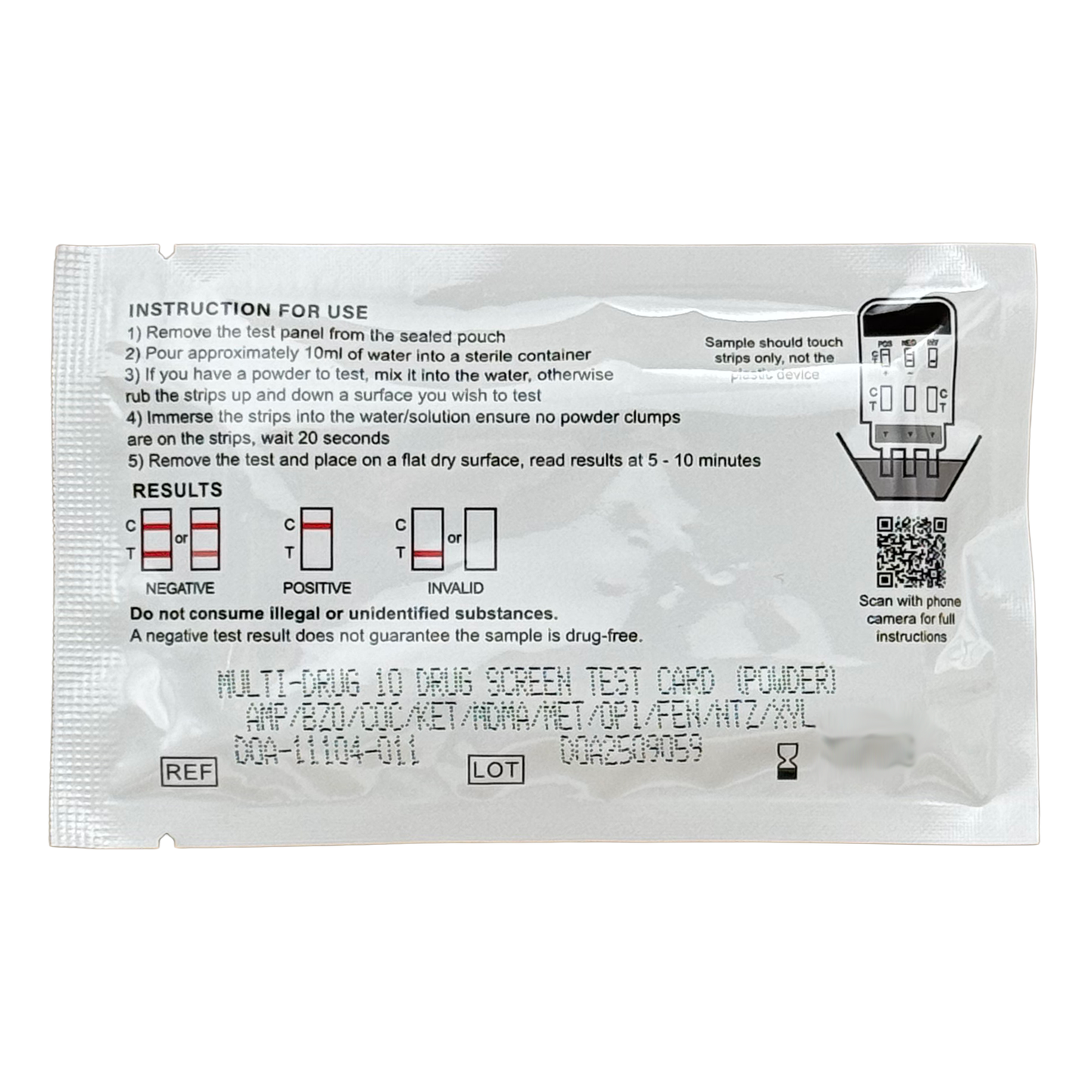 Instructions for 10 panel surface test UKDrugTesting