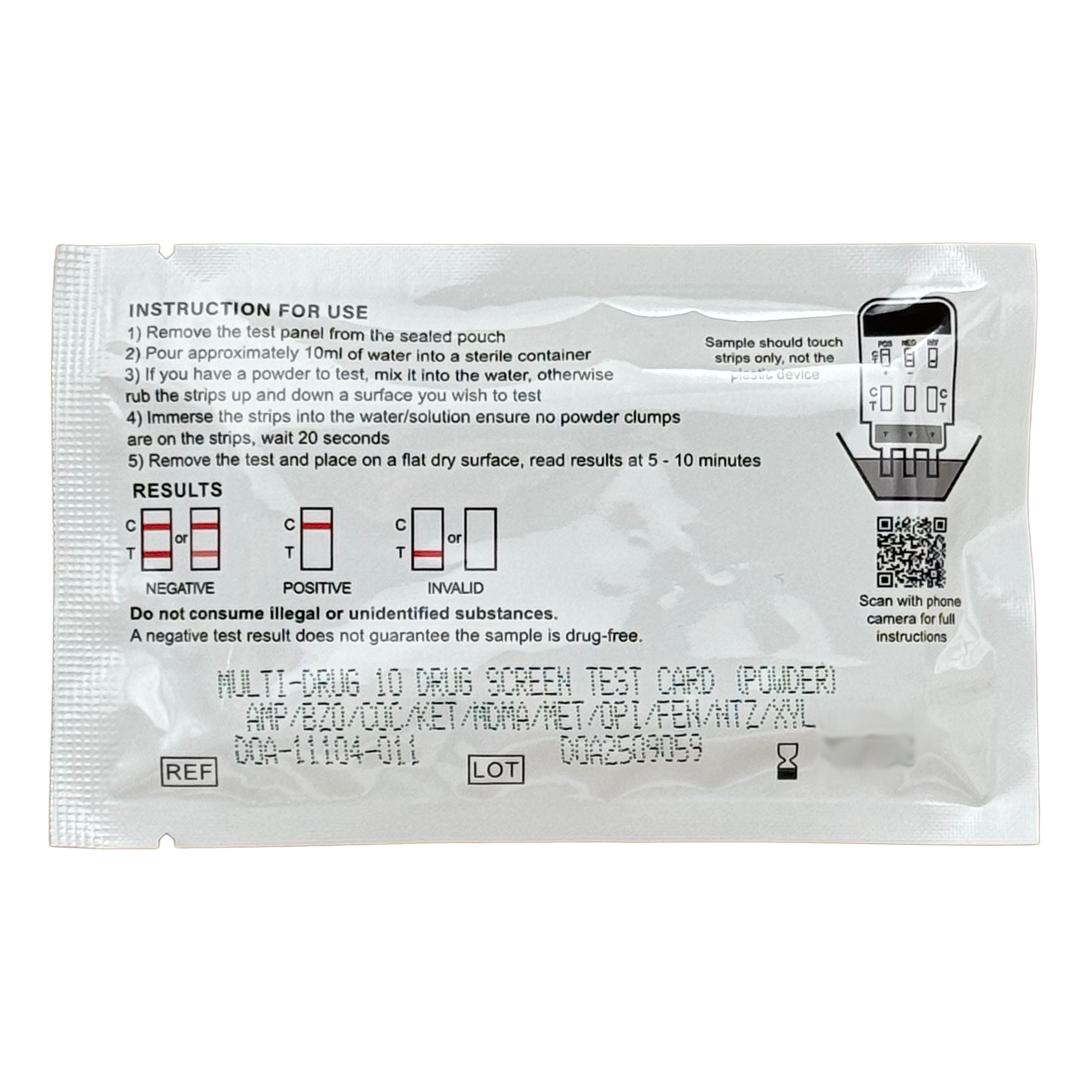 Instructions for 10 panel surface test UKDrugTesting