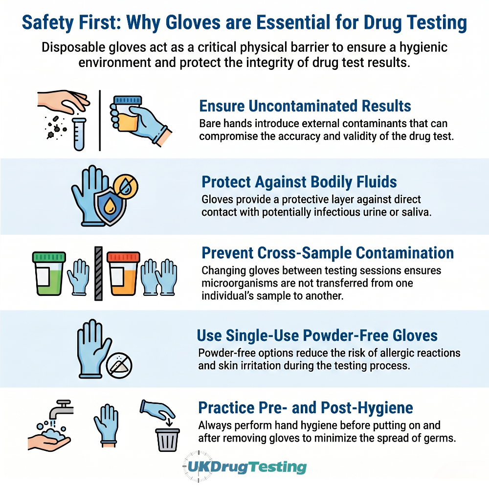 why gloves should be worn when conducting workplace drug testing