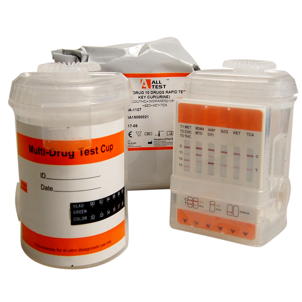 ALLTEST 10 panel standard industry drug test cup drug test kit UK