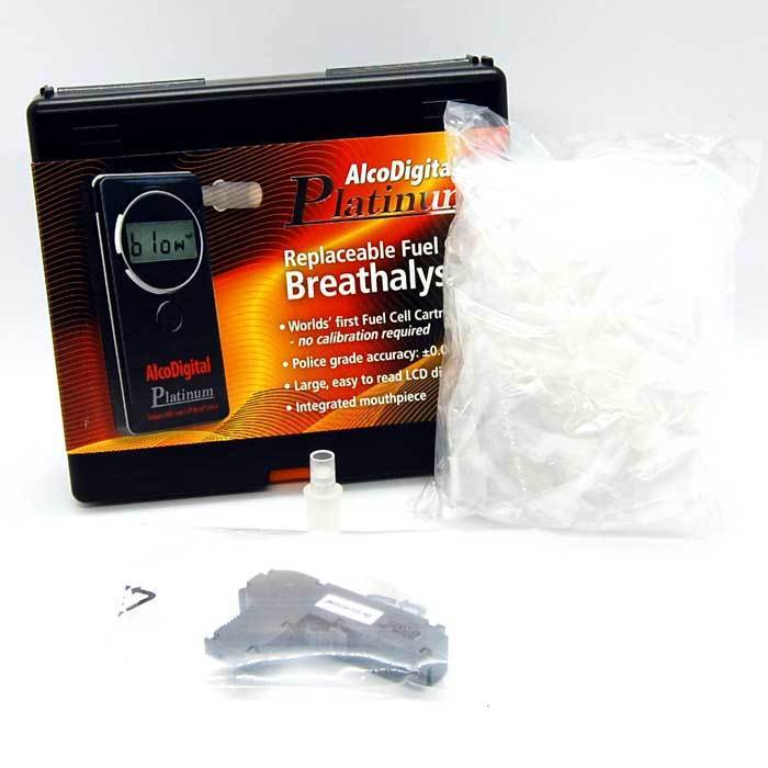 Alcodigital platinum breathalyser sensor + mouthpieces bundle offer